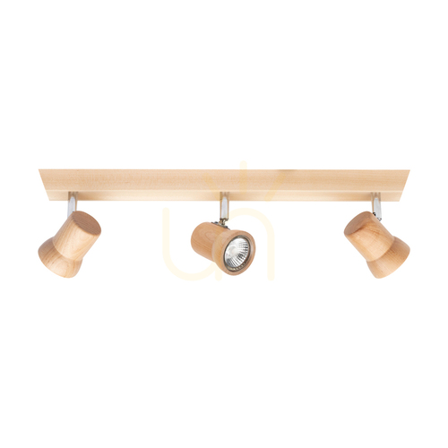 Prüfen Venla Deckenleuchte, inklusive 3 GU10-Fassungen, max.. 5 W, Birke/Chrom-Metall, 49 cm