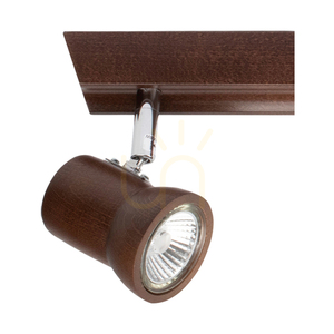 Venla Deckenleuchte, inklusive 3 GU10-Fassungen, max.. 5 W, Buchen- und Nussbaumholz / Chrommetall, 49 cm small 1