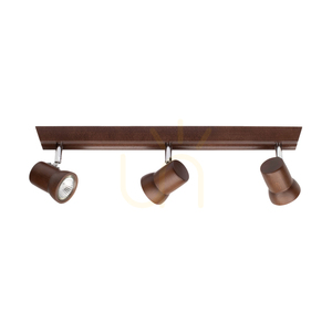 Venla Deckenleuchte, inklusive 3 GU10-Fassungen, max.. 5 W, Buchen- und Nussbaumholz / Chrommetall, 49 cm small 0