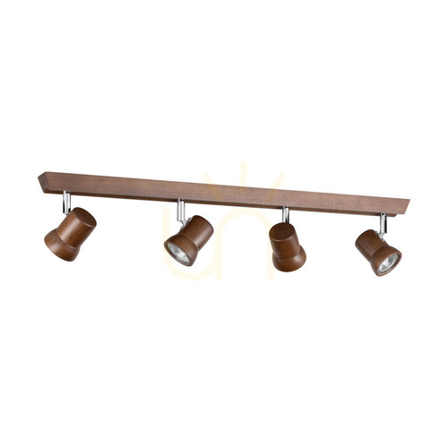 Prüfen Venla Deckenleuchte, inklusive 4 GU10-Fassungen, max.. 5 W, Buche und Walnussholz / Chrommetall, 69 cm