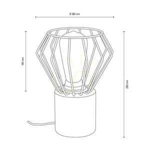 Tischlampe „Vento“, 1xE27, Max. 15-W-LED, geölte Eiche/schwarzes PVC-Kabel/schwarzer Metallschirm, Ø 18 cm small 2