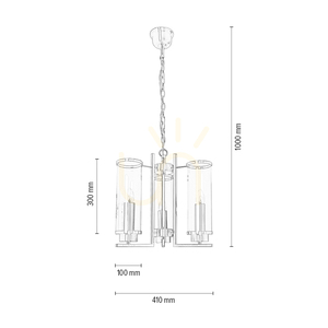 Verdi Pendelleuchte, 3xE14, Max. 40 W, Metall mit Patina/transparenter Glasschirm, Ø 41 cm small 2