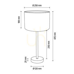 Tischlampe „Vert“, 1xE27, Max. 40 W, schwarzes Metall/schwarzes PVC-Kabel/mehrfarbiger Lampenschirm mit Pfauenfeder-Muster, Ø 25 cm small 5