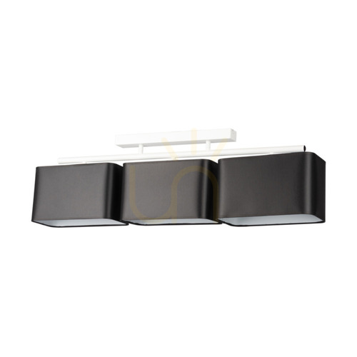Prüfen Vertigo Deckenleuchte, 3xE27, Max. 25 W, weißes Metall/schwarzer Schirm, 86 cm