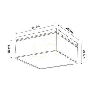 Vertiga Deckenleuchte, 4xE27, Max. 25 W, geölte Eiche/Grau, 45 cm Lampenschirm small 4