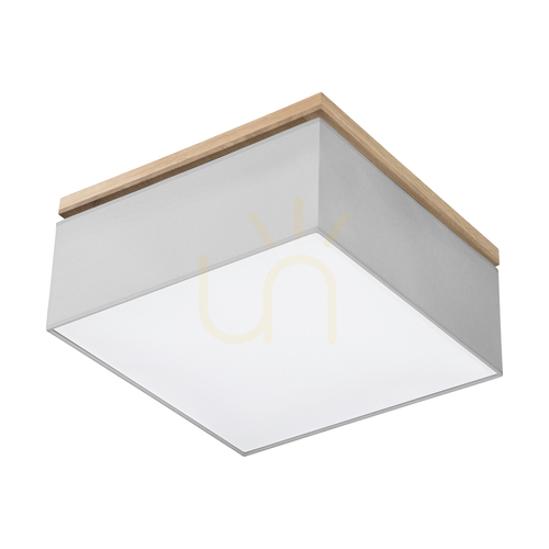 Prüfen Vertiga Deckenleuchte, 4xE27, Max. 25 W, geölte Eiche/Grau, 45 cm Lampenschirm
