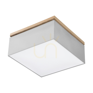 Vertiga Deckenleuchte, 4xE27, Max. 25 W, geölte Eiche/Grau, 45 cm Lampenschirm small 0