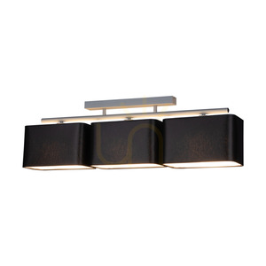 Vertigo Deckenleuchte, 3xE27, Max. 25 W, graues Metall/schwarzer Schirm, 86 cm small 1