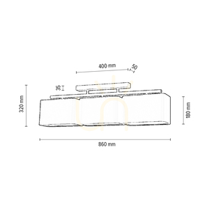 Vertigo Deckenleuchte, 3xE27, Max. 25 W, graues Metall/schwarzer Schirm, 86 cm small 2