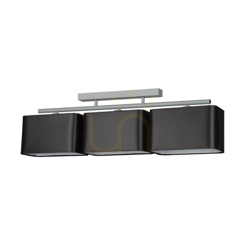 Prüfen Vertigo Deckenleuchte, 3xE27, Max. 25 W, graues Metall/schwarzer Schirm, 86 cm
