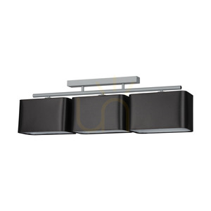 Vertigo Deckenleuchte, 3xE27, Max. 25 W, graues Metall/schwarzer Schirm, 86 cm small 0