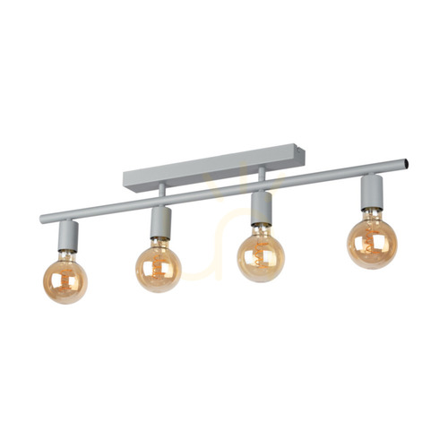 Prüfen Vertigo Deckenleuchte, 4xE27, Max. 25 W, graues Metall, 86 cm