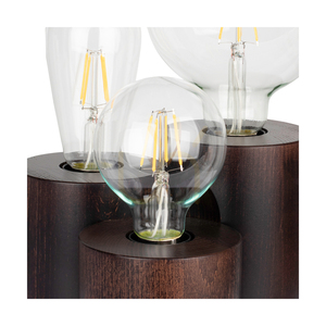 Vincent Tischlampe, 3xE27, Max. 15 W, Buchen- und Nussbaumholz, schwarzes PVC-Kabel, 19,5 cm small 1
