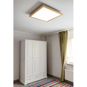 Vivica Square Deckenleuchte, 1xLED, 2700–6200 K, 46 W, geölte Eiche/weißer Glasschirm mit Fernbedienung, 62 cm small 1