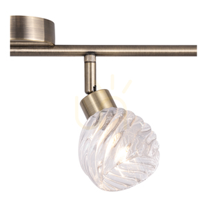 Deckenleuchte „Wave“, 4xG9, Max. 28 W, Metall mit Patina/transparenter Glasschirm, 59,8 cm small 2