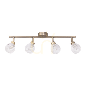 Deckenleuchte „Wave“, 4xG9, Max. 28 W, Metall mit Patina/transparenter Glasschirm, 59,8 cm small 0