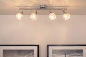 Deckenleuchte „Wave“, inklusive 4 G9-Glühbirnen à 28 W, Metall in Chromoptik/transparenter Glasschirm, 59,8 cm small 3