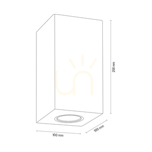 Wooddream Square Wandleuchte, 2xGU10, Max. 6 W, Buchen- und Nussbaumholz, 10 cm small 2