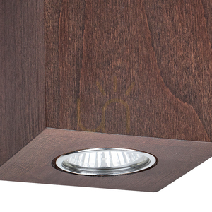 Wooddream Square Deckenleuchte, 1xGU10, Max. 6 W, Buchen- und Nussbaumholz, 10 cm small 1
