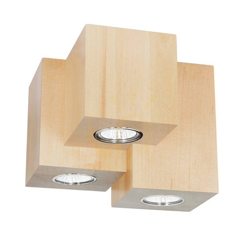 Prüfen Wooddream Square Deckenleuchte, 3xGU10, Max. 6 W, Birke, 20 cm