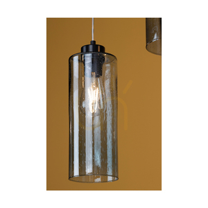 Zefir Pendelleuchte, 1xE27, Max. 60 W, schwarzes Metall / transparentes PVC-Kabel / Lampenschirm aus Rauchglas, Ø 12 cm small 2