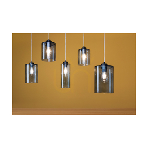 Zefir Pendelleuchte, 1xE27, Max. 60 W, schwarzes Metall / transparentes PVC-Kabel / Lampenschirm aus Rauchglas, Ø 12 cm small 3