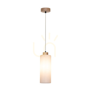Zefir Pendelleuchte, 1xE27, Max. 60 W, geölte Eiche / transparentes PVC-Kabel / weißer Glasschirm, Ø 12 cm small 1