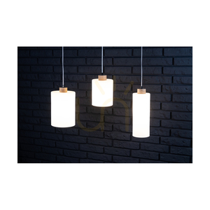 Zefir Pendelleuchte, 1xE27, Max. 60 W, geölte Eiche / transparentes PVC-Kabel / weißer Glasschirm, Ø 12 cm small 3