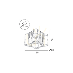 Cristaldream Deckenleuchten-Set, inklusive 3xG4-LED-Lampen (max.. 2,3 W), Klarglas, inklusive Netzteil, 8 cm small 3