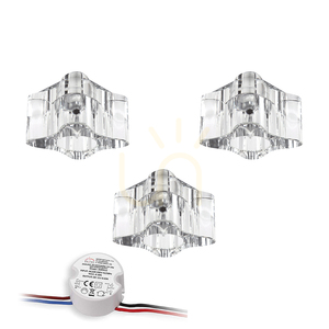 Cristaldream Deckenleuchten-Set, inklusive 3xG4-LED-Lampen (max.. 2,3 W), Klarglas, inklusive Netzteil, 8 cm small 0
