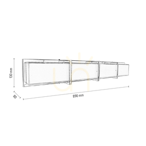 Wandleuchte „Zoey“, inklusive LED 3000 K, 40 W, Metall in Chromoptik/weißer Glasschirm, 89 cm small 2