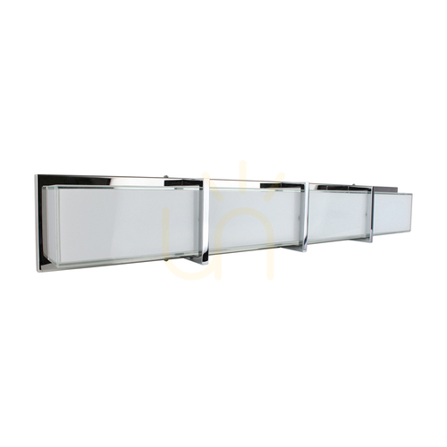 Prüfen Wandleuchte „Zoey“, inklusive LED 3000 K, 40 W, Metall in Chromoptik/weißer Glasschirm, 89 cm