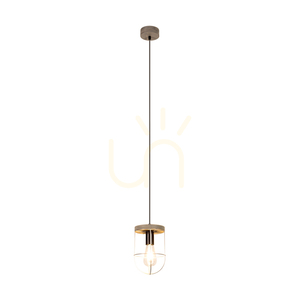 Netuno Pendelleuchte 1xE27 Max. 60 W, gebeiztes Kiefernholz, grau/schwarzes Metall, schwarzes PVC-Kabel, silberner Metallschirm, Ø 15 cm small 1