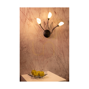Wandleuchte „Gloriosa“, 3xG9, Max. 6-W-LED, schwarzes Metall/weißer Glasschirm, 46 cm small 1