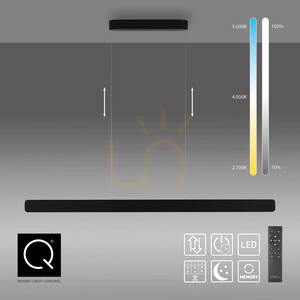 Q-STRETTO 2687-18 Schwarze 2xLED-Pendelleuchte small 6