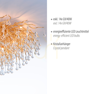 ICICLE 8092-11 Deckenleuchte, Messing, 14xG9 small 3