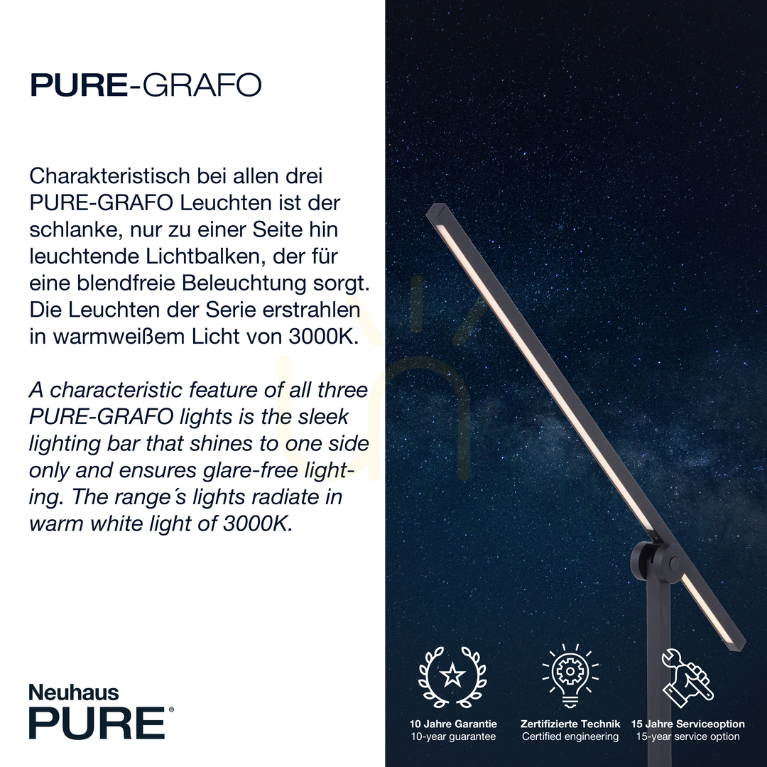 Anzeige PURE-GRAFO 4407-18 Tischlampe, schwarz, 1xLED PURE-GRAFO 4407-18 Tischlampe, schwarz, 1xLED