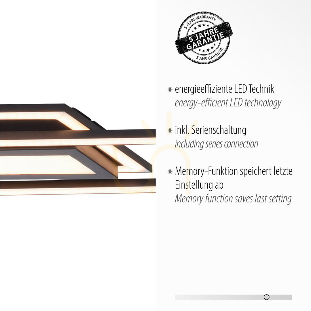 Anzeige ASMIN 14694-18 Deckenleuchte, schwarz, 1xLED ASMIN 14694-18 Deckenleuchte, schwarz, 1xLED