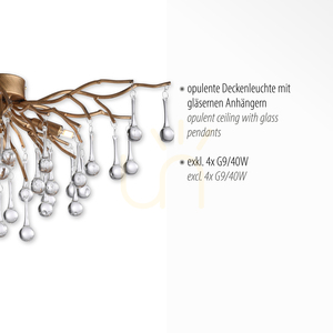 ICICLE 8090-11 Deckenleuchte, Messing, 4xG9 small 3