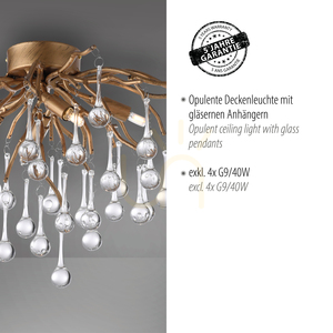 ICICLE 8090-11 Deckenleuchte, Messing, 4xG9 small 4