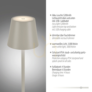 EURIA 19250-40 Tischlampe, grau, 1xLED 3 EURIA 19250-40 Tischlampe, grau, 1xLED small 3