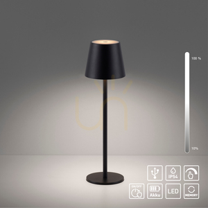 EURIA 19250-18 Tischlampe, schwarz, 1xLED small 13