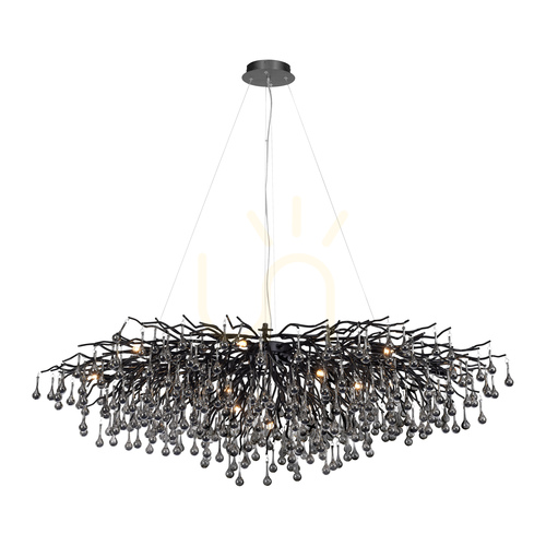 Prüfen ICICLE 2031-18 Schwarze Pendelleuchte 15xG9