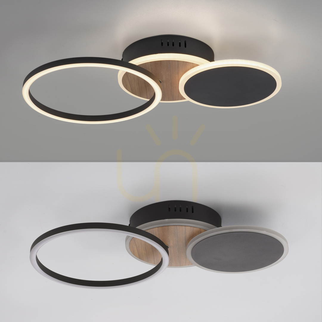 Prüfen SEVENT 14116-78 Deckenleuchte, Holzoptik, 1xLED SEVENT 14116-78 Deckenleuchte, Holzoptik, 1xLED