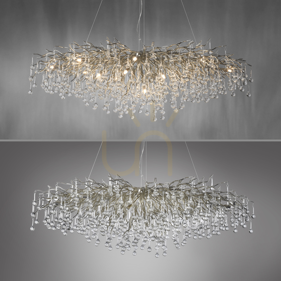 Zeige ICICLE 2031-55 Pendelleuchte, Silber, 15xG9 ICICLE 2031-55 Pendelleuchte, Silber, 15xG9
