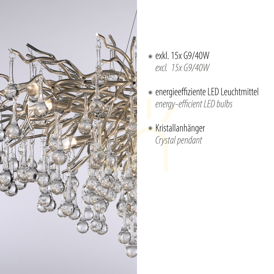 Anzeige ICICLE 2031-55 Pendelleuchte, Silber, 15xG9 ICICLE 2031-55 Pendelleuchte, Silber, 15xG9