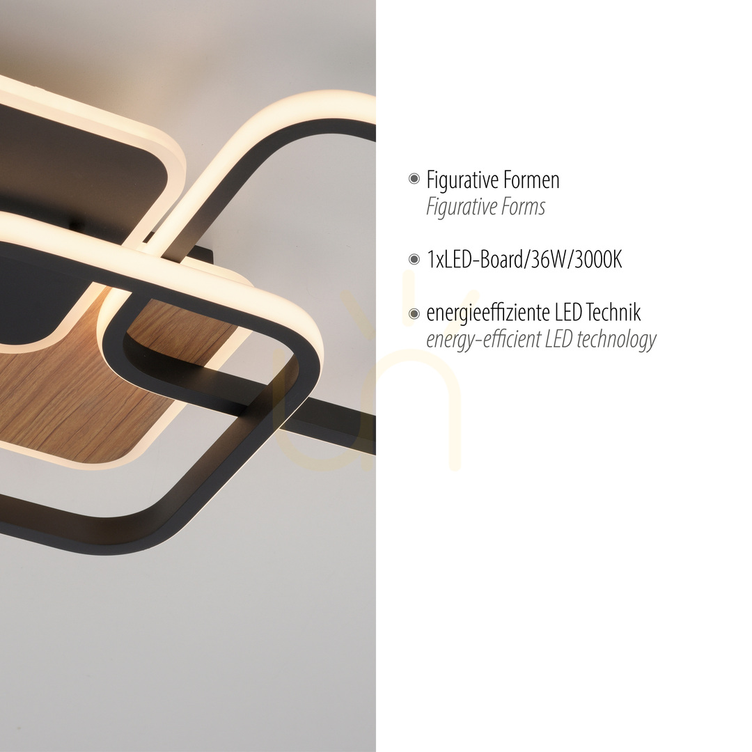 Anzeige SEVENT 14117-78 Deckenleuchte, Holzoptik, 1xLED SEVENT 14117-78 Deckenleuchte, Holzoptik, 1xLED