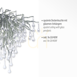 ICICLE 8091-55 Silberne Deckenleuchte, 9xG9 3 ICICLE 8091-55 Silberne Deckenleuchte, 9xG9 small 3