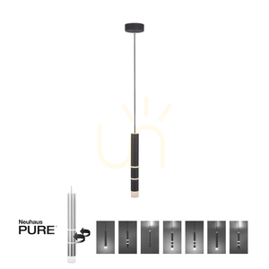 Schwarze LED-Pendelleuchte Paul Neuhaus PURE-VEGA 2211-18, 3000 K small 1