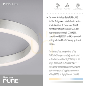 PURE-LINES 6309-95 Deckenleuchte, Silber, 1xLED small 3